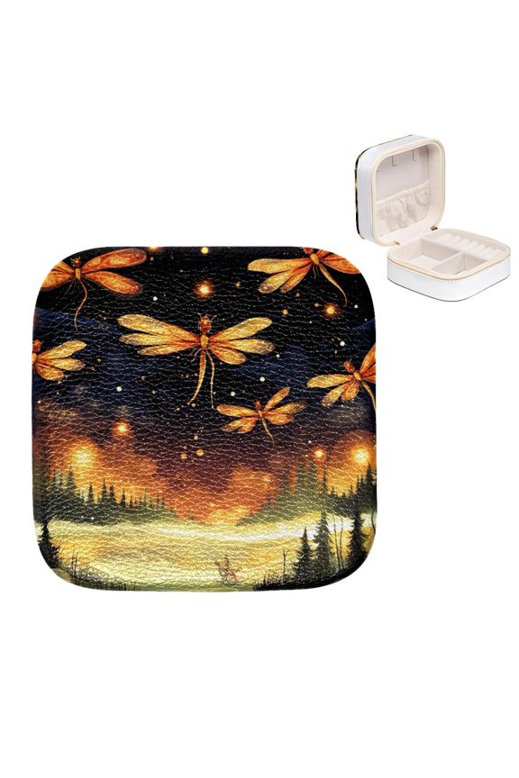 Mother's Day Firefly Portable Jewelry Box with Imitation Metal Zipper for Rings, Earrings, Bracelets | Compact and Convenient