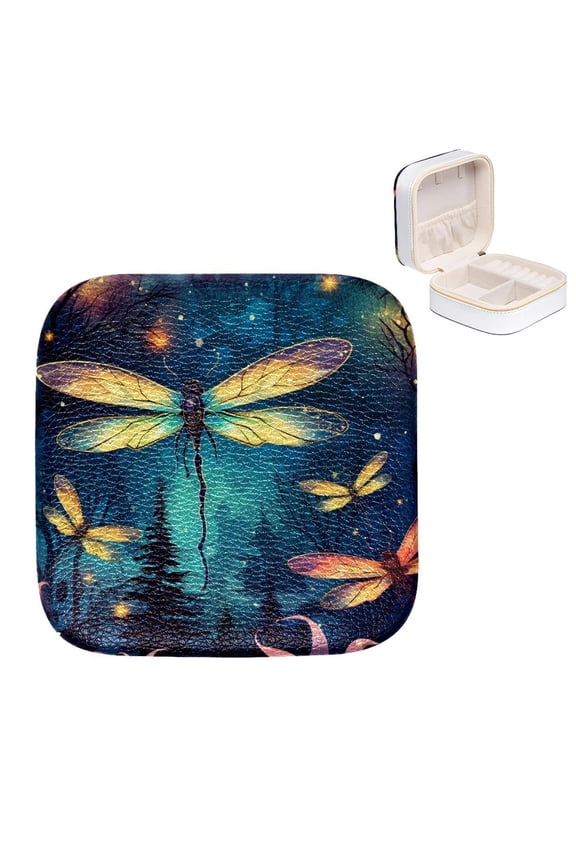 Mother's Day Firefly Portable Jewelry Box with Versatile Storage Grids for Rings, Earrings, Bracelets