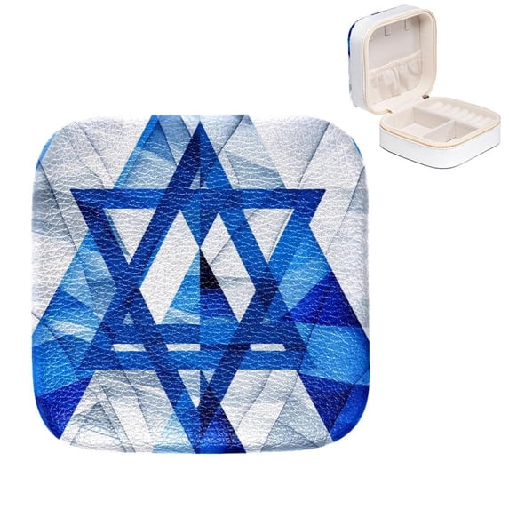 Mother's Day Flag of Israel Jewelry Box with Freely Assembled Grids - Compact and Convenient Storage Solution