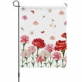 thumbnail image 1 of Mother's Day Flowers House Flag 28 x 40 Inches, Watercolor Vintage Red Pink Carnations Floral Weather Proof Outdoor Patio Flags Double Sided Small House Decoration for Yard Lawn Outside Home, 1 of 9
