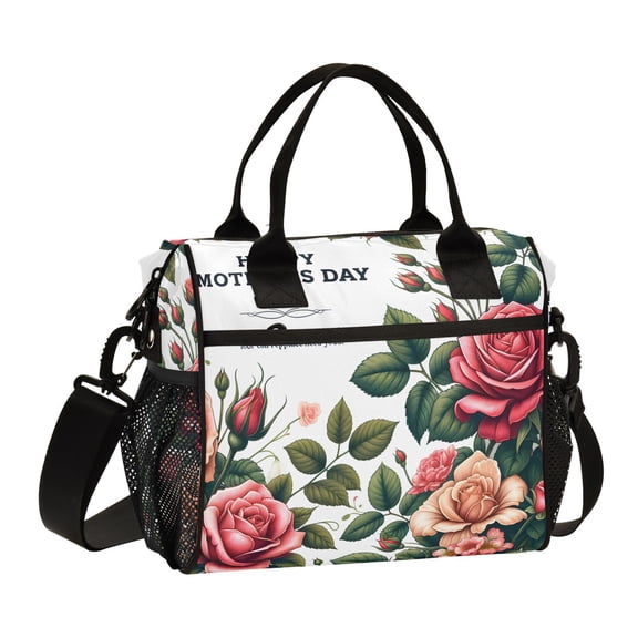 Mother's Day Flowers Or Floral Cooler Bag Lunch Bag Soft Cooler Cooling Tote Insulated Lunch Box for Adult Men Women