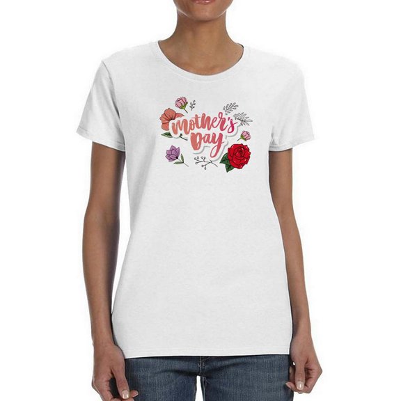 Mother's Day Flowers Shaped T-Shirt Women -Image by Shutterstock, Female x-Large