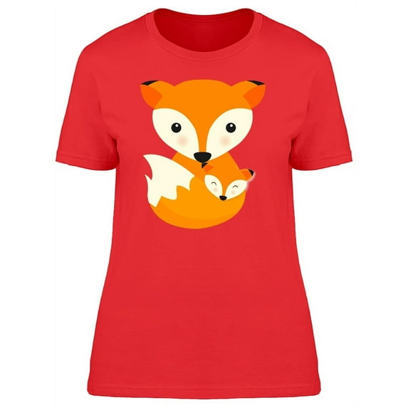 Mother's Day Foxes Mom And Baby Tee Women's -Image by Shutterstock