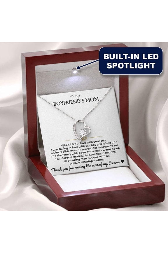 Mother's Day Gift for Boyfriend's Mom, To My Boyfriend Mom Necklace With Message Card and LED Box, Mom Gift From Daughter Law, Sentimental Gift, Mother-In-Law Gift