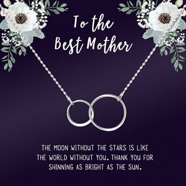 Mother's Day Gift for Mom, Custom Card and Necklace for Mother's Day, Personalized Card for Mother's Day, Custom Card Gift for Mom, Necklace and Card for Mom, [Silver, Personalized Card]