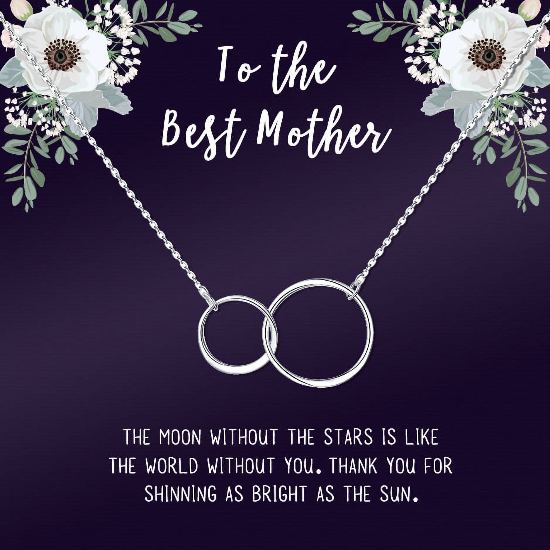 Mother's Day Gift for Mom, Custom Card and Necklace for Mother's Day, Personalized Card for Mother's Day, Custom Card Gift for Mom, Necklace and Card for Mom, [Silver, Personalized Card]