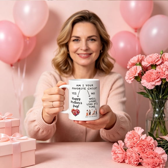 Mother's Day Gift Mug, Double-Walled Ceramic Insulated Microwave Safe Non-Slip Base Large-Capacity Coffee Tea Mug for Mom Holiday Birthday Gifting Daily Use