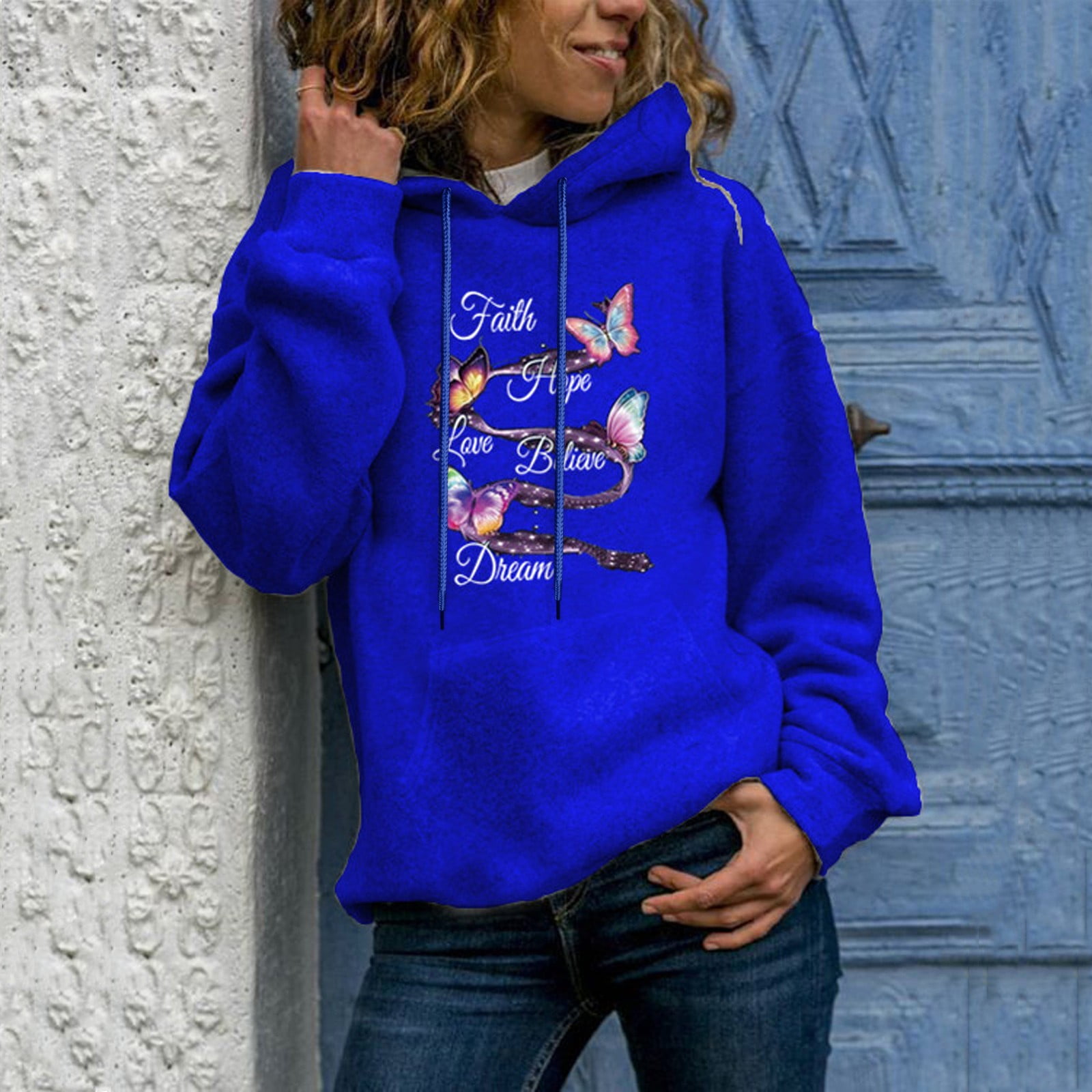 Mother's Day Gift,POROPL Long Sleeve Butterflies Printed Hoodies Pocket