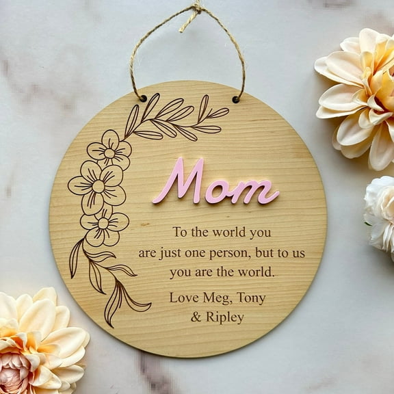 Mother's Day Gift, Personalized Mom Gift, Gift for Mom, Gift for Grandma, Mom wooden plaque, customizable Mother's Day first name, Mom gift