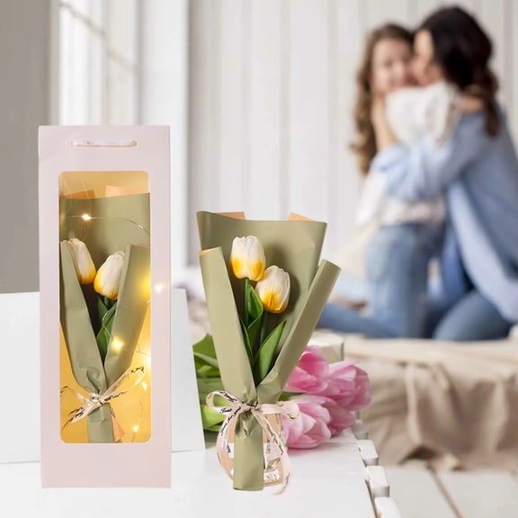 Mother's Day Gift Wholesale Bouquet Finished Handheld Luminous Soap Flowers, Glow in Dark Silk Roses, Long Lasting and Scented, Great for Mom, Teacher, or Elderly Relative