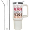 thumbnail image 1 of Mother''s Day Gift for Grandma - Gigi 40oz Vacuum Insulated Tumbler with Handle, Straw & Leakproof Lid - Travel Coffee Mug, 1 of 6