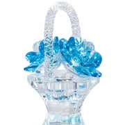 Mother's Day Gift for Mum Crystal Flower Basket Figurine Collectibles Home Decor Tabletop Gift for Women Girls Daughters