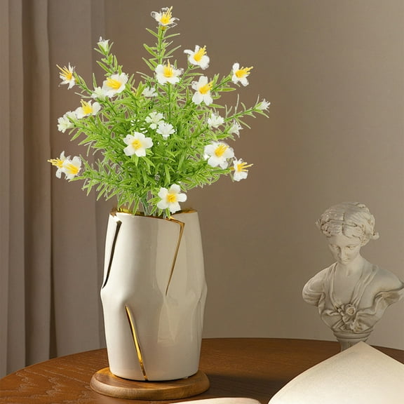 Mother's Day Gifts! Djunllk Artificial Flowers for Outdoors - Realistic No Wither Spring Cute Small Fake Flowers, Reusable No Fade Faux Plants Indoor Home Decor for Planter Porch Patio Yard