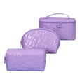 thumbnail image 1 of Mother's Day Gifts Leather Cosmetic Bag Set of 3 Washable Makeup Organizer Pouch for Travel, Bathroom Organizers and Storage Zipper Bag, 1 of 3