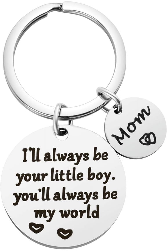 Mothers Day Gifts from Son for Birthday, Double Side I'll Always Be Your Little Boy, You Will Always Be My World - Best Mom Ever Keychain for Valentines Day Christmas Gift