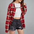 thumbnail image 1 of Mother's Day Gifts Under $20,AXXD Casual Loose Plaid Long Sleeve Button Summer Cardigan for Girl Plus Size Clearance Red Size 10, 1 of 6