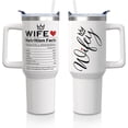 thumbnail image 1 of Mother''s Day Gifts for Wife - Best Wife Ever 40oz Stainless Steel Tumbler with Handle, Lid & Straw - Wifey Gift Cup for Her (Anniversary, Valentine''s Day Present), 1 of 6