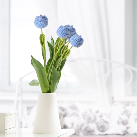 Mother's Day Gifts Wzzjkit Hand-made Crochet Flowers for Lover, Family, Friend, Crochet Flower Bouquet, Knitted Flowers, Artificial Flower Finished Bouquet for Mother's Day/Teacher Appreciation Gifts