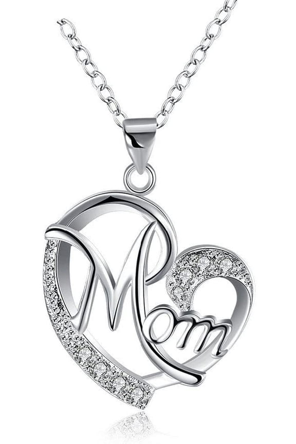 Valentine Day Gifts for Mom, Sterling Silver Heart Mother Necklace for Women Mom Wife
