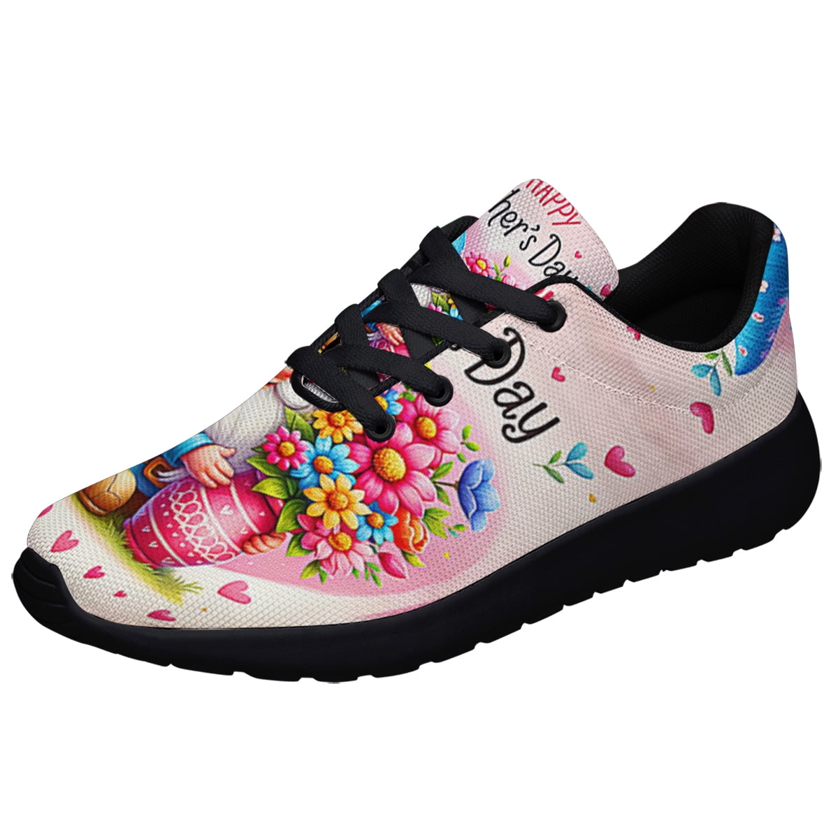 Mother s Day Gnome Flowers Mom Shoes Sneakers for Women Men Black Size 10 Walmart