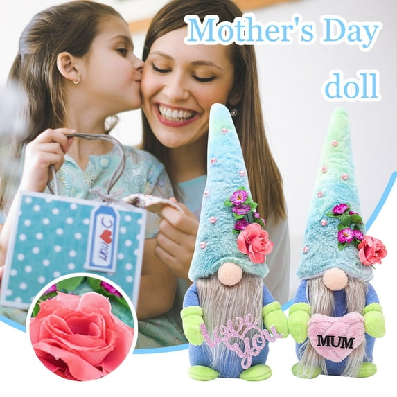 Mother's Day Gnome Plush Decorations, Mother's Day Table Ornament, Love Heart Love Mom, Gift for Mom
