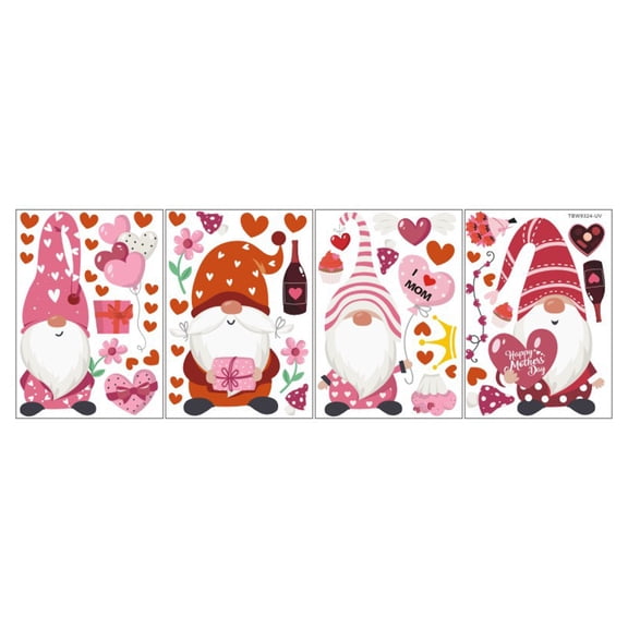 Mother's Day Gnome Stickers Window Decals DIY Wallpaper Decoration for Home Nurs