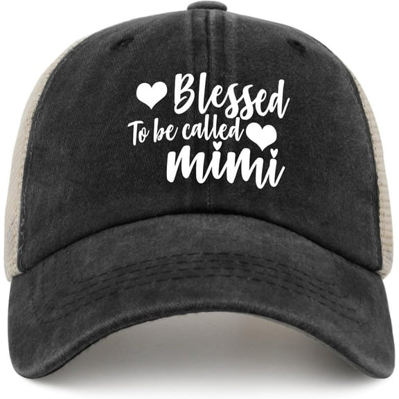 Mother's Day Hat Blessed to Be Called Mimi Hat Women Hat Graphic Caps