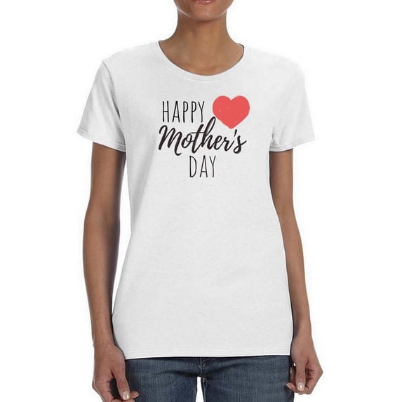 Mother's Day Heart Cute Shaped T-Shirt Women -Image by Shutterstock, Female Large