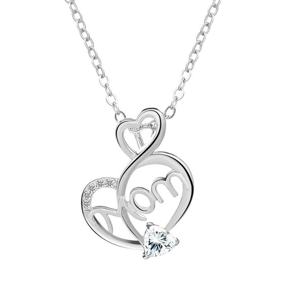 Mother's Day Heart Letter Necklace - 15.7in Adjustable Alloy Pendant Jewelry Gift for Women/Mom/Wife (Personalized Initial Charm Heart-Shaped Keepsake)