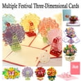 thumbnail image 1 of Mother's Day Holiday 3D Pop Up Greeting Card, Handmade Paper Greeting Card, Universal Blessing Card for Thanksgiving, Christmas, Birthday, Festival Gift for Partner, Family, Friend, HAODEJW, 1 of 7