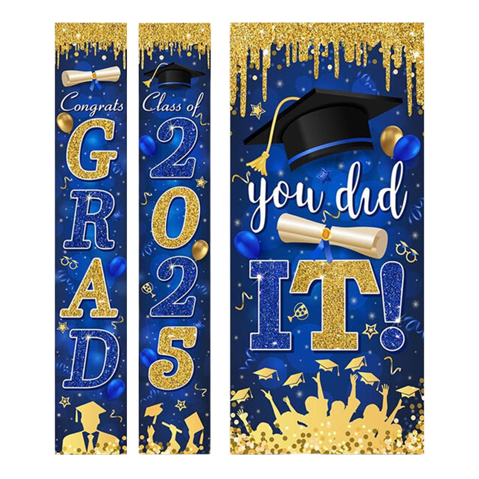 Jobkoo Class Of 2025 Graduation Banner & Door Cover Set - Black Gold, 2 Banners & Door Sign - View #6