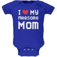 thumbnail image 1 of Mother's Day - I Heart My Awesome Mom 8 Bit Pixel Royal Soft Baby One Piece - 9-12 months, 1 of 1