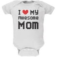 thumbnail image 1 of Mother's Day - I Heart My Awesome Mom 8 Bit Pixel White Soft Baby One Piece - 3-6 months, 1 of 1