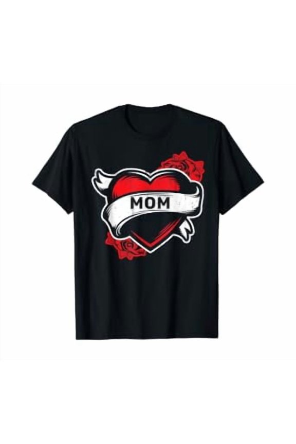 Mother's Day Ink Heart Tatted Mom Inked Tattoo Gift Family T-Shirt, Size S-5XL