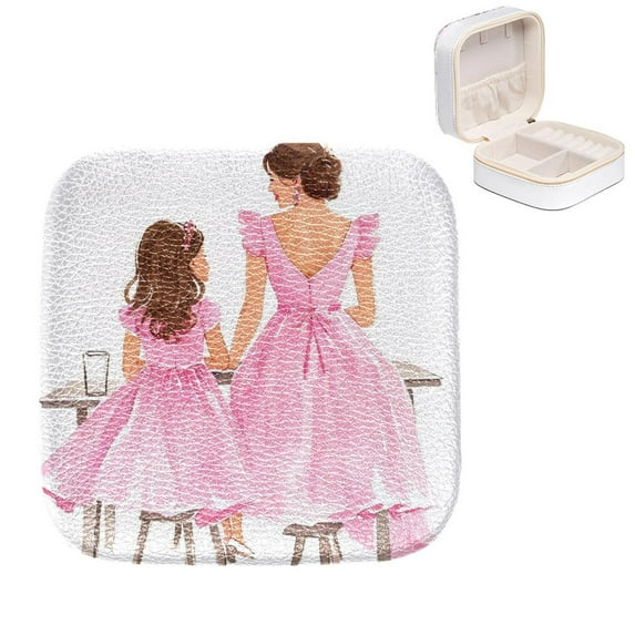 Mother's Day Jewelry Box with Imitation Metal Zipper, Compact Design for Rings, Earrings, Bracelets Storage