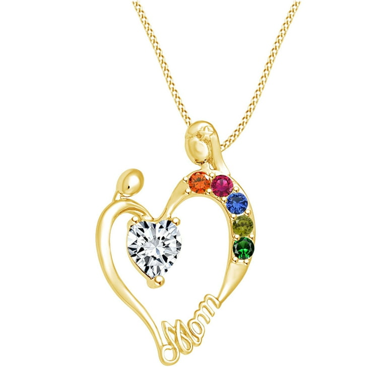 Mother s Day Jewelry Gift Simulated Birthstones Mom and Child