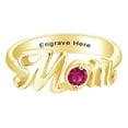thumbnail image 1 of AFFY Jewelry Gifts Personalized Round Simulated Ruby Mom Promise Band Ring in 14k Yellow Gold Over Sterling Silver Ring Size-8, 1 of 1