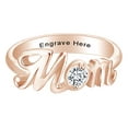 thumbnail image 1 of AFFY Jewelry Gifts Personalized Round White Cubic Zirconia Mom Promise Band Ring in 14k Rose Gold Over Sterling Silver Ring Size-8, 1 of 1