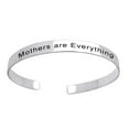 thumbnail image 1 of AFFY Mother's Day Jewelry Gifts Customized " MOTHERS ARE EVERYTHING " Inspirational Mom Positive Messaged Cuff Bracelet In 14k White Gold Over Sterling Silver, 1 of 1