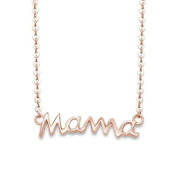 Mother's Day Jewelry Gifts Mama Pendant Necklace In 14k Rose Gold Over Sterling Silver