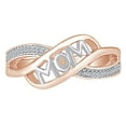 thumbnail image 1 of AFFY Mother's Day Jewelry Gifts Round Shape White Cubic Zirconia Two Tone Mom Bypass Promise Ring In 14k Rose Gold Over Sterling Silver Ring Size-8.5, 1 of 1