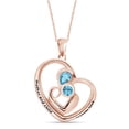 thumbnail image 1 of AFFY Mother's Day Jewelry Gifts Simulated Aquamarine Mom Love Heart Pendant Necklace In 14k Rose Gold Over Sterling Silver, 1 of 5