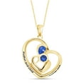 thumbnail image 1 of AFFY Mother's Day Jewelry Gifts Simulated Blue Sapphire Mom Love Heart Pendant Necklace In 14k Yellow Gold Over Sterling Silver, 1 of 5