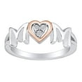 thumbnail image 1 of AFFY Mother's Day Jewelry Gifts White Natural Diamond Accents Two Tone Mom Heart Promise Ring In 14k Yellow Gold Over Sterling Silver Ring Size-8.5, 1 of 1