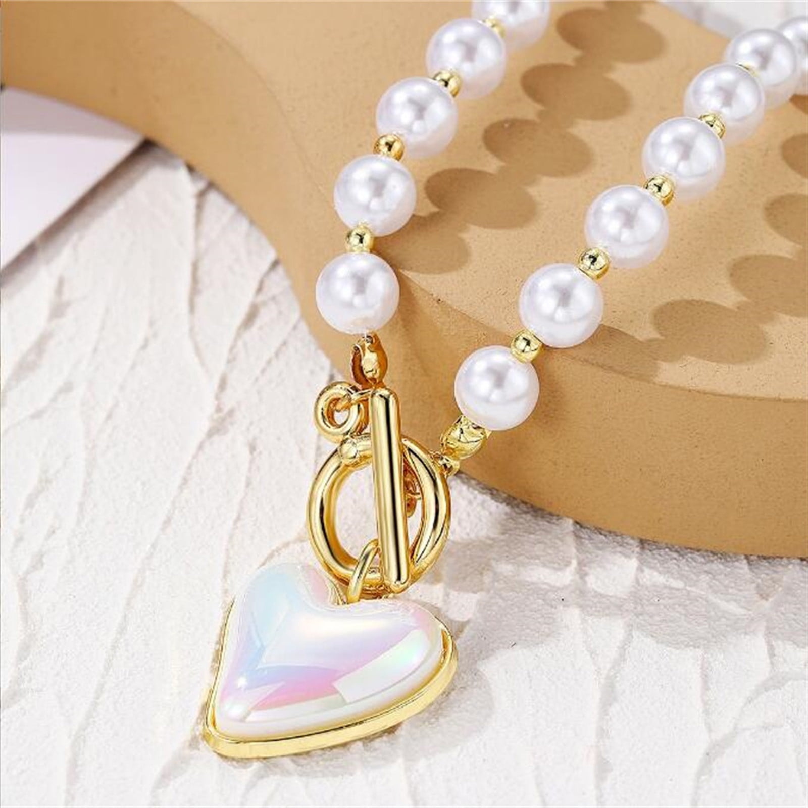 Mother of Pearl Magnetic Clover Heart Necklace - Mesmerize India