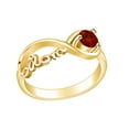 thumbnail image 1 of AFFY Mother's Day Jewelry Round Shpe Simulated Garnet Mom Infinity Ring 14k Yellow Gold Over Sterling Silver, 1 of 1