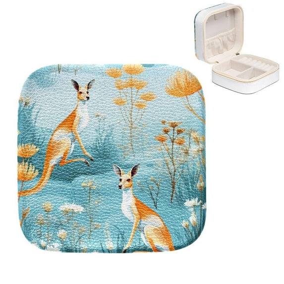 Mother's Day Kangaroo Compact Jewelry Box Organizer with Imitation Metal Zipper and Small Grid for Rings, Earrings, Bracelets – Stylish and Exquisite Design