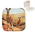thumbnail image 1 of Mother's Day Kangaroo Compact Jewelry Box with Imitation Metal Zipper & Small Grid, Perfect for Rings, Earrings, Bracelets, Portable Storage Case, 1 of 6