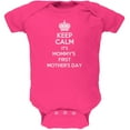 thumbnail image 1 of Mother's Day - Keep Calm It's Mommy's First Hot Pink Soft Baby One Piece - 12-18 months, 1 of 1