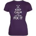thumbnail image 1 of Mother's Day Keep Calm Let Mom Fix It Juniors Soft T Shirt Purple SM, 1 of 1